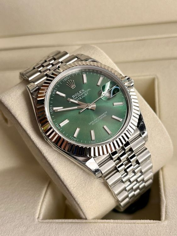 Rolex Datejust Silver/Green