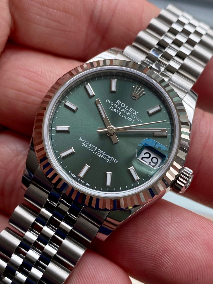 Rolex Datejust Silver/Green