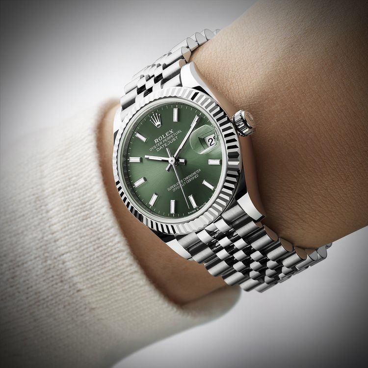 Rolex Datejust Silver/Green