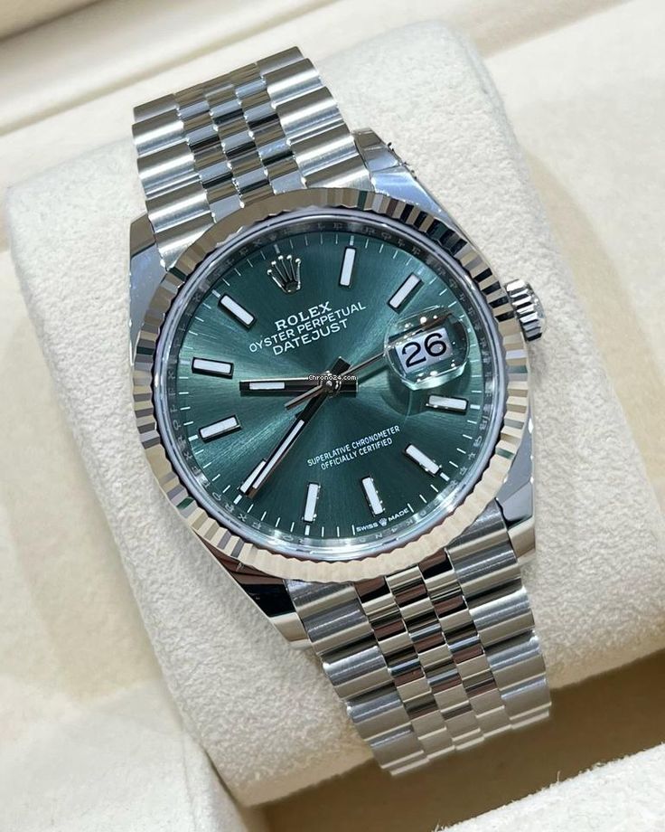 Rolex Datejust Silver/Green
